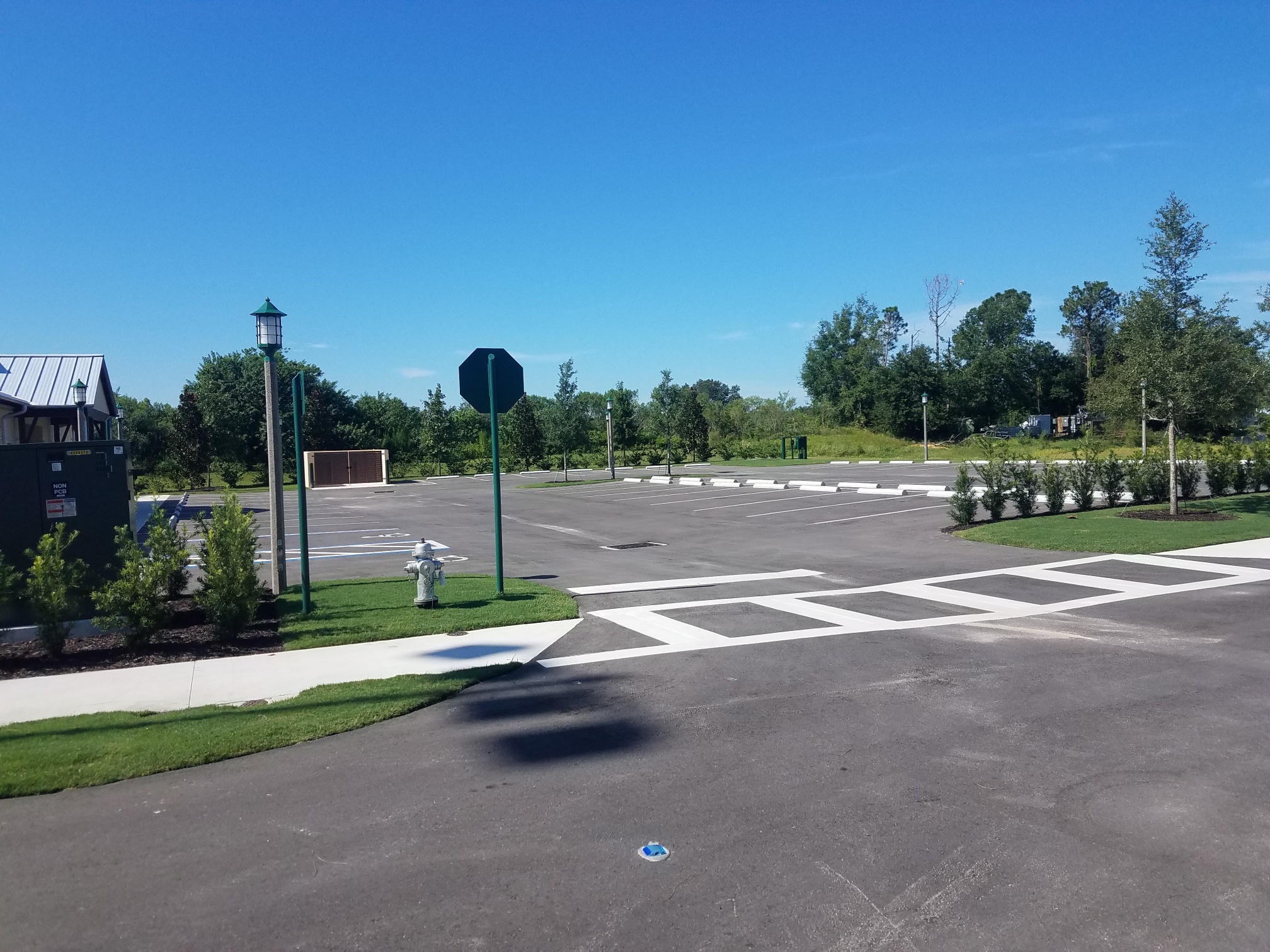 Camcor finished parking lot with landscaping